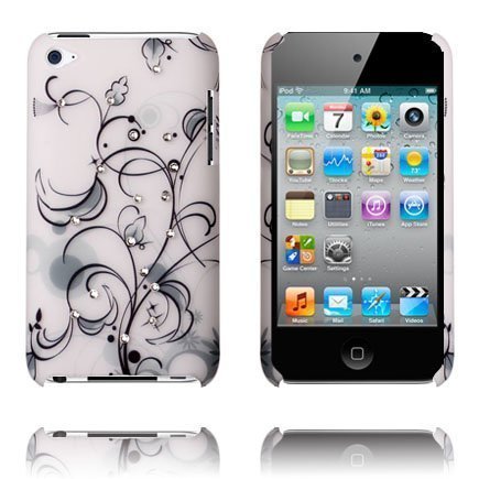 Flower Bling Musta Spiraali Ipod Touch 4 Suojakuori