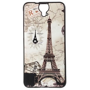 HTC One E9+ Pinnoitettu TPU Kotelo Eiffel Torni