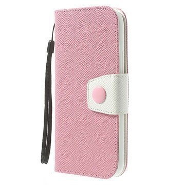 HTC One (M8) One (M8) Dual Sim Two-tone Wallet Nahkakotelo Valkoinen / Pinkki