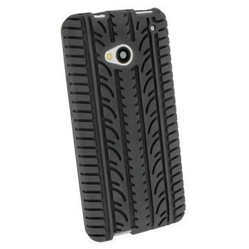 HTC One iGadgitz Tyre Tread Design Silicone Case Black