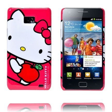 Hello Kitty Samsung Galaxy S2 Suojakuori Pinkki / Punainen Omena