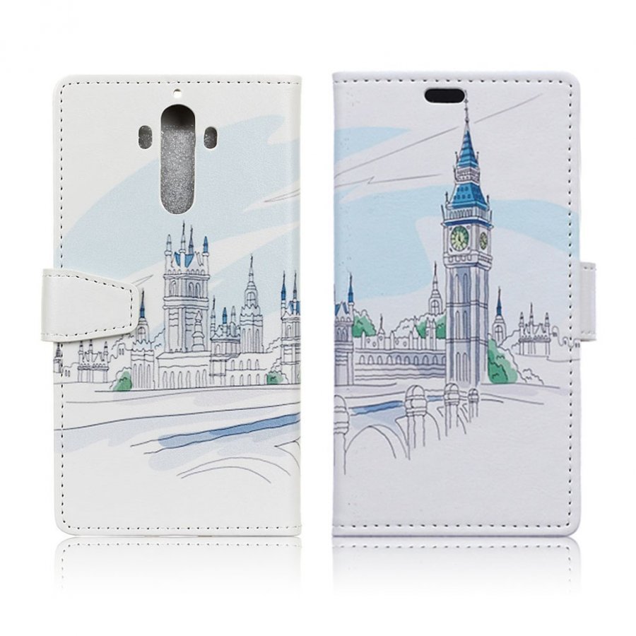 Huawei Mate 9 Kuviollinen Nahkakotelo Lompakko Lontoon Big Ben