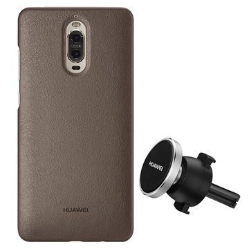 Huawei Mate 9 Pro Case & Magnetic Car Holder Combo Coffee