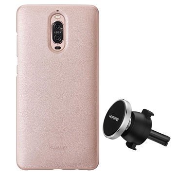 Huawei Mate 9 Pro Case & Magnetic Car Holder Combo Pink