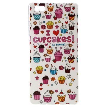 Huawei P8 Lite TPU Suojakuori Cupcakes