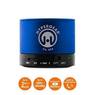 HyperGear MiniBoom Wireless Speaker with Built-in FM Radio Blue