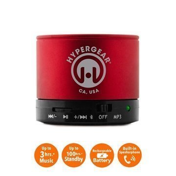 HyperGear MiniBoom Wireless Speaker with Built-in FM Radio Red