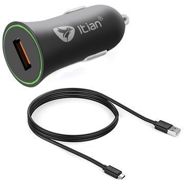 Itian USB C-tyypin Nopea Autolaturi Musta