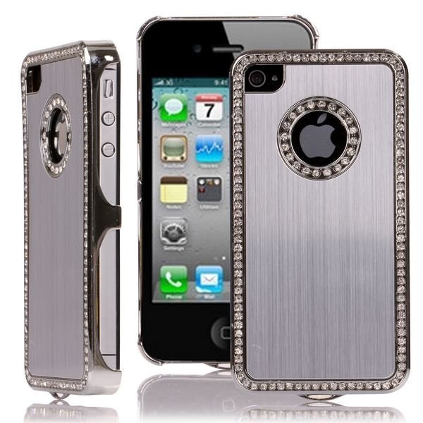 Jewel Silver Edge Hopea Iphone 4 / 4s Suojakuori