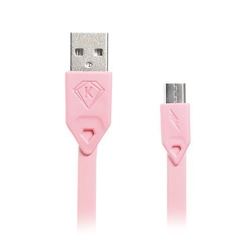 Kingxbar 1 Metrin Litteä Mikro Usb Data Ja Latauskaapeli Pinkki