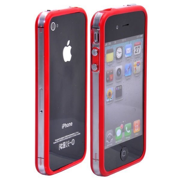 Kirkas Reunus Punainen Iphone 4 / 4s Bumper Suojakehys