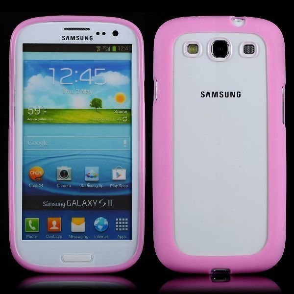 Kirkas Takakuori Pinkki Samsung Galaxy S3 Suojakuori