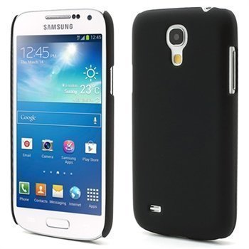 Kumipintainen Suojakotelo Samsung Galaxy S4 Mini I9190 I9192 I9195 Musta