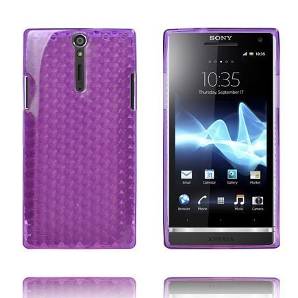 Kuutiot Violetti Sony Xperia S Silikonikuori