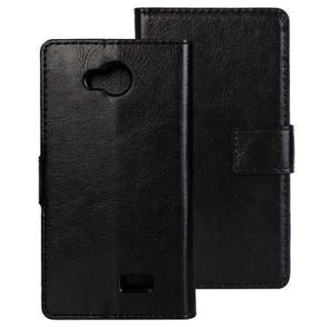 LG F60 Wallet Nahkakotelo Musta