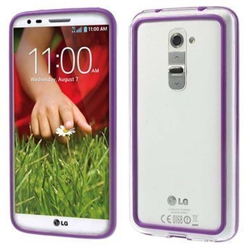 LG G2 Hybrid Suojareunus Läpinäkyvä / Violetti