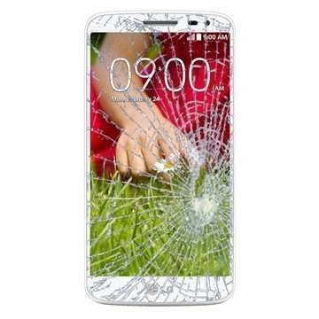 LG G2 mini Näytön Lasin ja Kosketusnäytön Korjaus Valkoinen