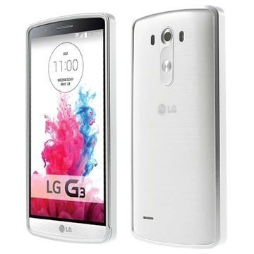 LG G3 Alumiini Puskuri Kotelo Hopea