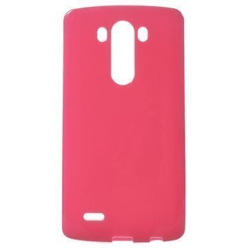 LG G3 Glossy TPU-Suojakuori Kuuma Pinkki