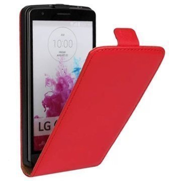 LG G3 S Pystysuuntainen Nahkainen Läppäkotelo Punainen