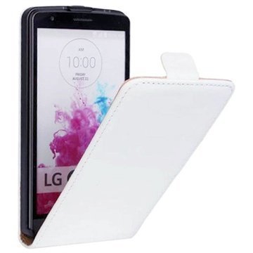 LG G3 S Pystysuuntainen Nahkainen Läppäkotelo Valkoinen