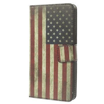 LG G3 S Wallet Nahkakotelo Vintage American Flag