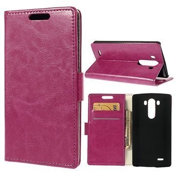 LG G3 Wallet Nahkakotelo Kuuma Pinkki