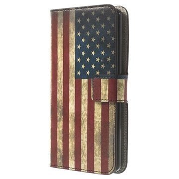 LG G3 Wallet Nahkakotelo Vintage American Flag