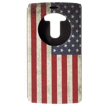 LG G4 Slim View Folio Suojakotelo Vintage American Flag