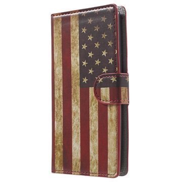 LG G4c Tyylikäs Lompakkokotelo Vintage American Flag