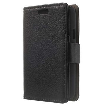 LG L30 Wallet Nahkakotelo Musta