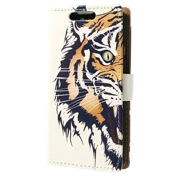 LG L70 Dual SIM D325 Wallet Nahkakotelo Tiger