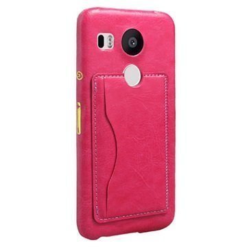 LG Nexus 5X Retro Seisontatuki Kovakotelo Kuuma Pinkki