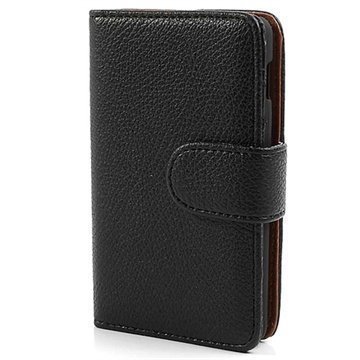 LG Optimus L4 II E440 Wallet Nahkakotelo Musta