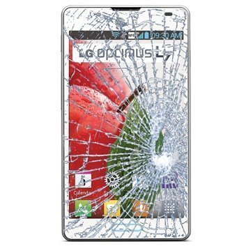 LG Optimus L7 II P710 Näytön Lasin ja Kosketusnäytön Korjaus Valkoinen