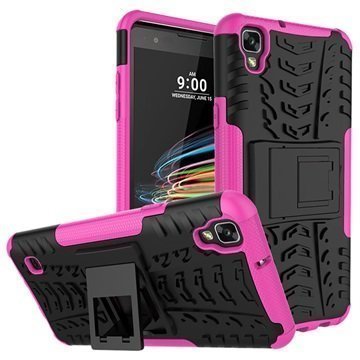 LG X Style Anti-Slip Hybrid Case Black / Pink