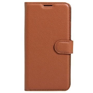 Lenovo K6 Textured Wallet Case Brown