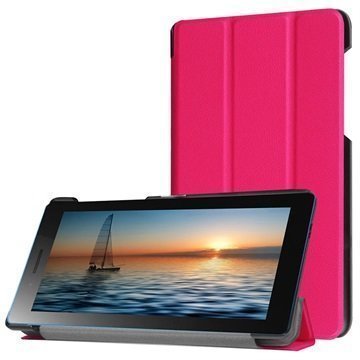 Lenovo Tab3 7 730M Tri-Fold Kotelo Kuuma Pinkki