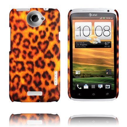 Leopard Fashion Oranssi Htc One X Suojakuori