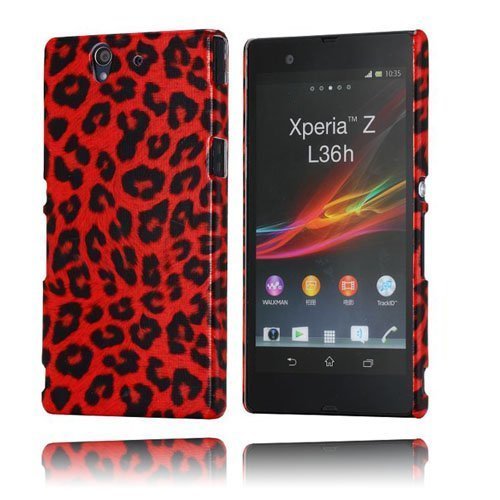 Leopardi Punainen Sony Xperia Z Suojakuori