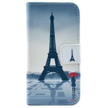 Lompakkonahkakotelo Samsung Galaxy S4 mini I9190 I9192 I9195 Eiffel Torni