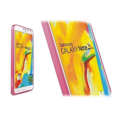 Love Me! Kuuma Pinkki Samsung Galaxy Note 3 Neo Alumiininen Bumper Suojakehys