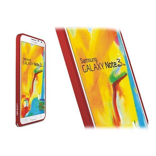 Love Me! Punainen Samsung Galaxy Note 3 Neo Alumiininen Bumper Suojakehys