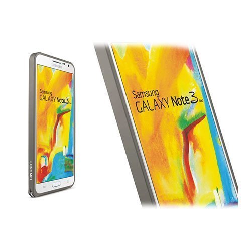 Love Me! Vaaleanharmaa Samsung Galaxy Note 3 Neo Alumiininen Bumper Suojakehys