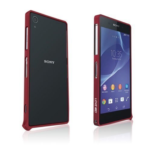 Love Mei Punainen Sony Xperia Z1 Metallinen Bumper Suojakehys