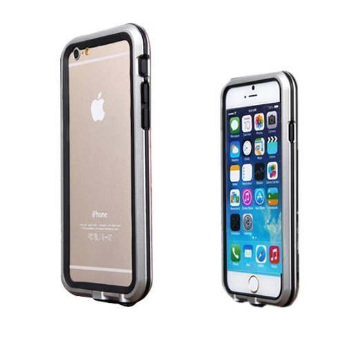 Luphie Musta / Hopea Iphone 6 Metalli & Tpu Bumper Suojakehys