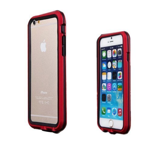 Luphie Musta / Punainen Iphone 6 Metalli & Tpu Bumper Suojakehys