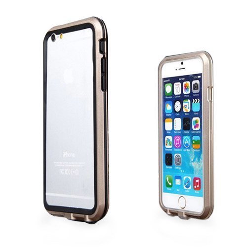 Luphie Musta / Samppanja Iphone 6 Metalli & Tpu Bumper Suojakehys