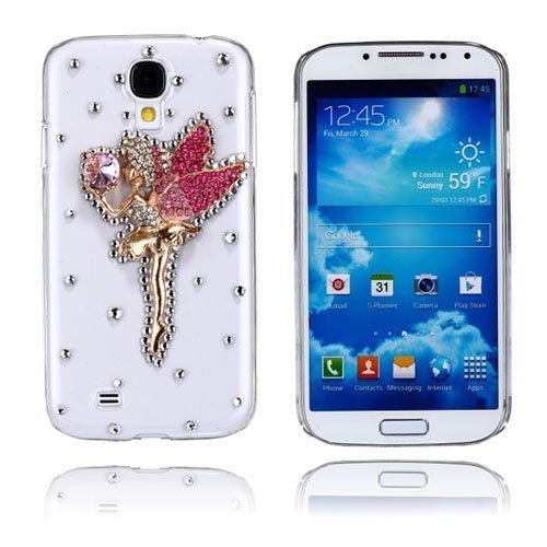 Luxury Bling Pinkki Enkeli Samsung Galaxy S4 Suojakuori