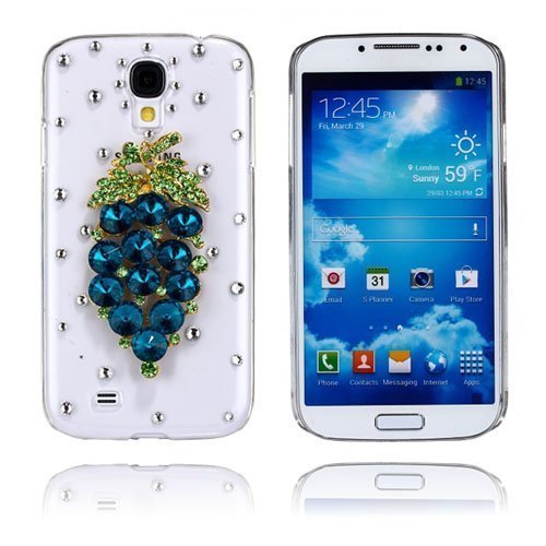 Luxury Bling Siniset Viinirypäleet Samsung Galaxy S4 Suojakuori